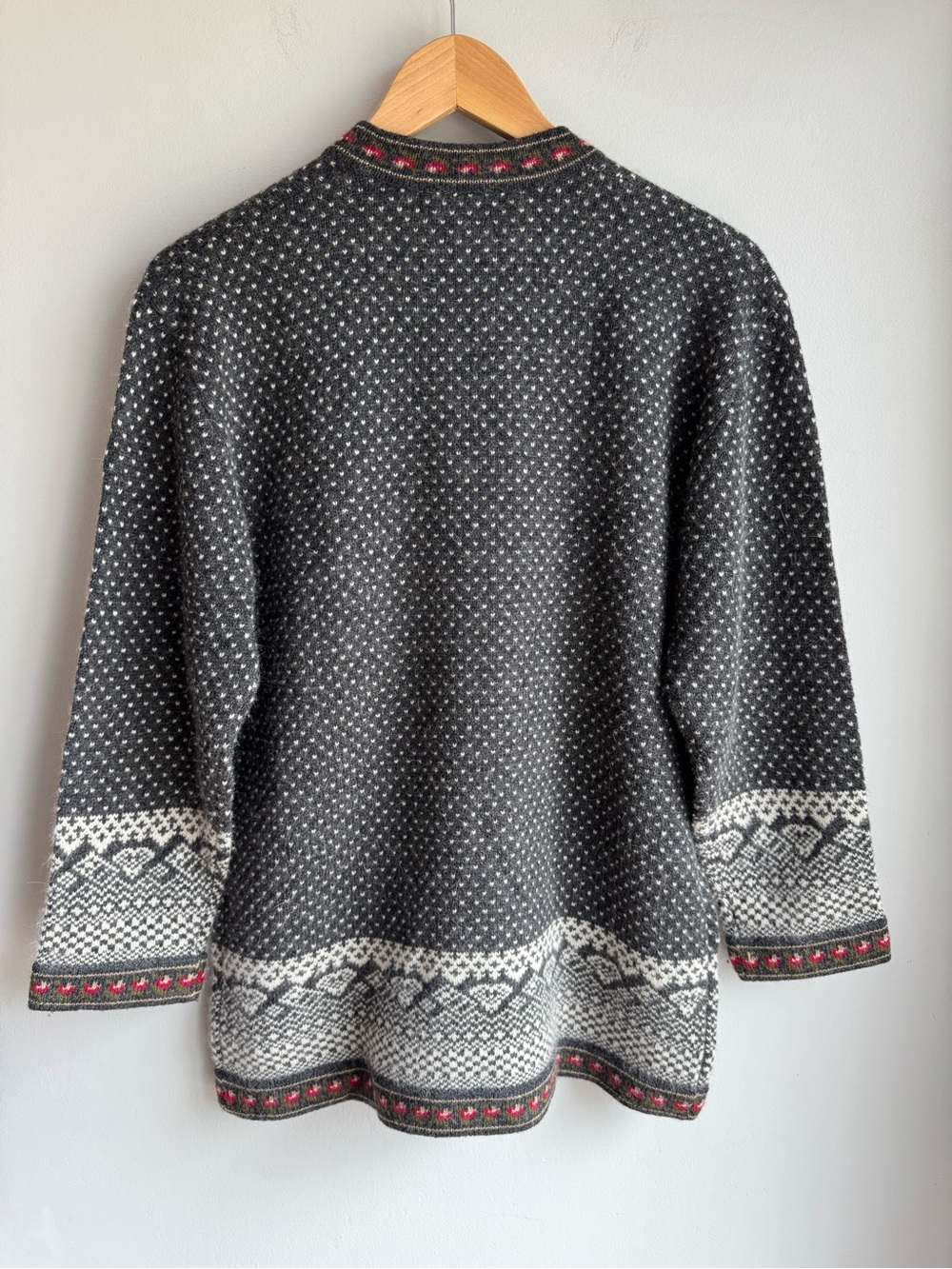 Tristan Iseut Lambswool Angora Fair Isle Cardigan Sweater Sz S Nordic Apres Ski - Picture 8 of 12